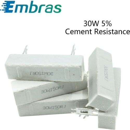 Ceramic Cement Resistance 30W 5% 1R 2R 3R 6R 15R 20R 50R 120R 220R 300R 500R 1-500R 1K 2K Europe 1Pcs