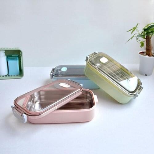 MICCK Stainless Steel Bento Box Leak Proof Nordic Lunch Box For Kitchen Accessories Food Container For Food Crisper Storage