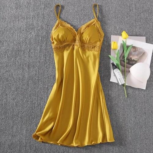 Lace Backless Strap Nightgown Nighty Gown Sexy Lady Satin Sleeveless Nightdress Sleepshirt Summer Home Wear Sleep Sleepwear