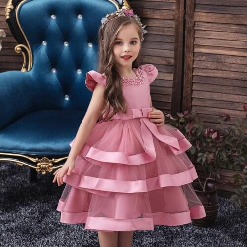 Applique Lace Girl Dress Party Girl Summer Dresses Birthday Princess Wedding Bridesmaid Baby Dresses Vestidos 1-8 Years