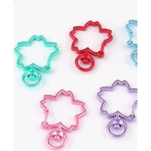 Metal Flower Swivel Clasp Trigger Hook Push Gate Lobster Clasp Snap Hook Key Chain Key Ring Purse Clasp Jewelry Finding
