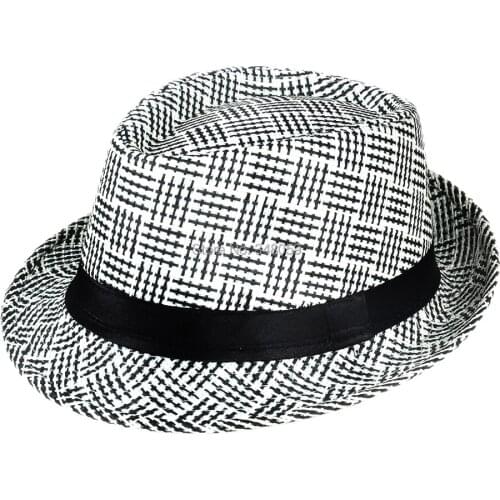 2015 Brand Men Straw Fedora hat Trilby Chapeu sombrero cowboy hat Bucket Travel with Black Ribbon Band panama hat Men