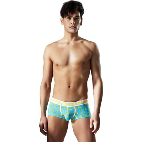 SEOBEAN NEW banana colorful cotton boxer underwear Low-rise boxer for men