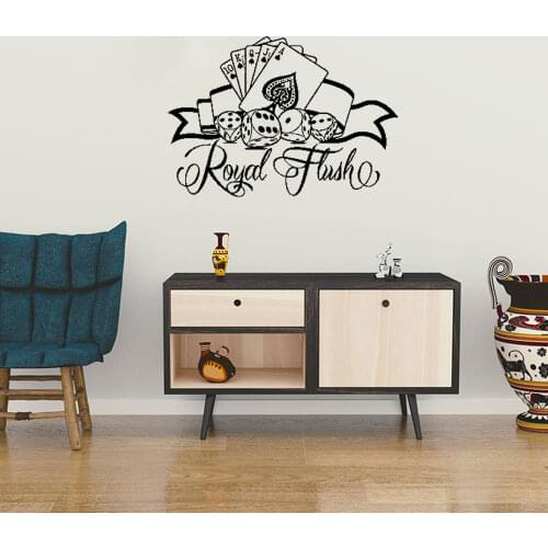 Wall Decal Casino Logo Cards Poker Dice Games Of Chance Vinyl Window Stickers Play Club Interior Decor Art Removable dw4719