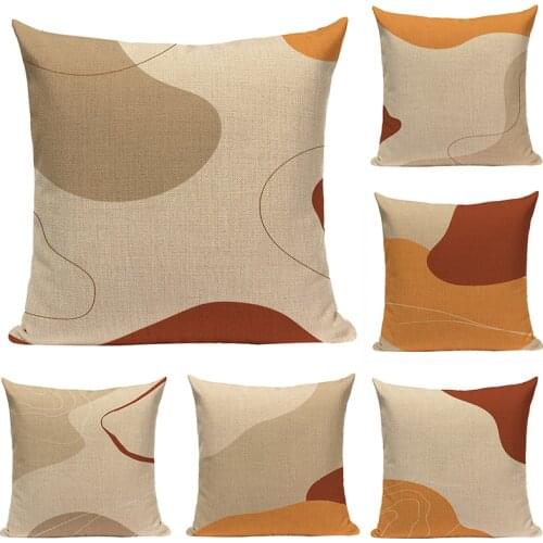 Retro Simple African Polyester Throw Pillow Case Abstract Cushions Cover Shabby Chic Linen Decorative Cushion Covers45cm*45cm