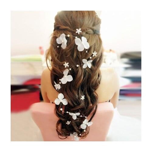 Bride Hair Accessories 100% Handmade Pearl Wedding Hair Jewelry Party Pom Bridal Starry Hair Comb Pearl Tiara