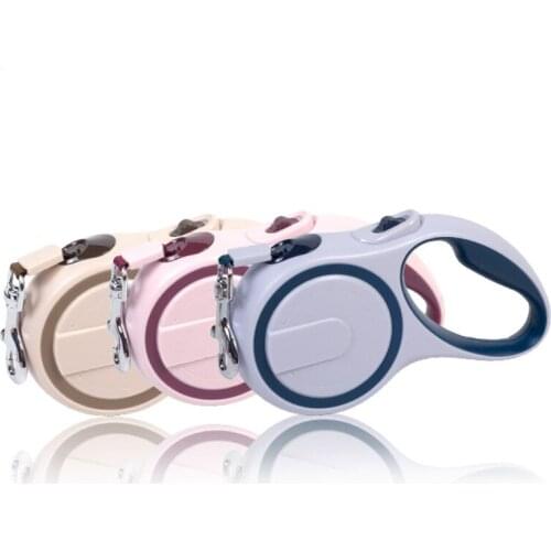 5PCS / LOT Dog Products Leash Two-Color Automatic Retractor Dog Leash Pet Traction Rope Pet accessories