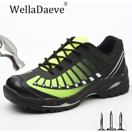 Men Women Steel Toe Cap Work Safety Shoes Light Breathable Outdoor Footwear Construction Puncture-Proof Ankle Boots Dropshipping