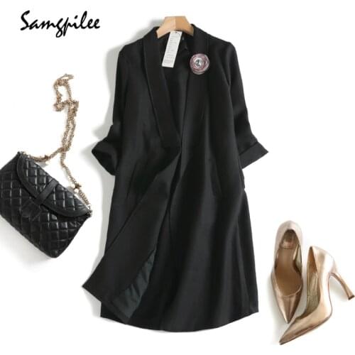 Женские длинные пиджаки Samgpilee China At AliExpress