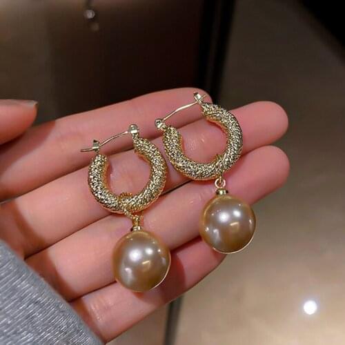 BLIJERY New Trendy Imitation Pearl Drop Earrings For Women Big Pearl Ball Dangle Earrings Brincos Female Fashion Jewelry Gift