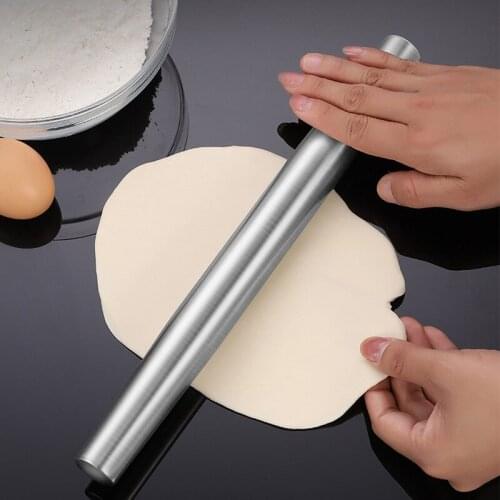 Stainless steel rolling pin non stick Craft dough roller kitchen utensils accessories cake baking pastry tools pasta roller