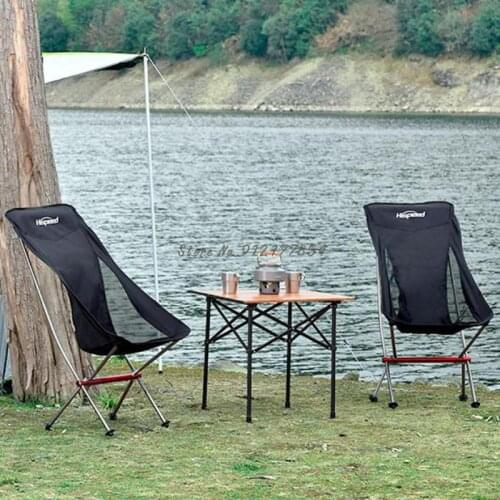 Ultralight Folding Chair Moon Chair Outdoor Portable Camping Fishing Chair Back Chair Outdoor Chair
