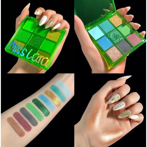 MISS LARA 9 Colors Eye Shadow Glitter Powder Makeup Palette Shimmer Pigmented Matte Eyeshadow Palette Eyes Palette Cosmetics