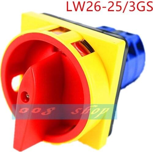 LW26GS series universal switch, 2 stalls padlock type emergency stop power, cut off 3 section LW26-25/3GS