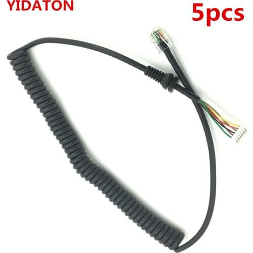 YIDATON 5pcs Microphone Cable Cord for Yaesu radio MH-48A6J MH-42B6J FT-7800 FT-1802 FT-1807 FT-1900 FT-2600 FT-2800 FT-2900 etc