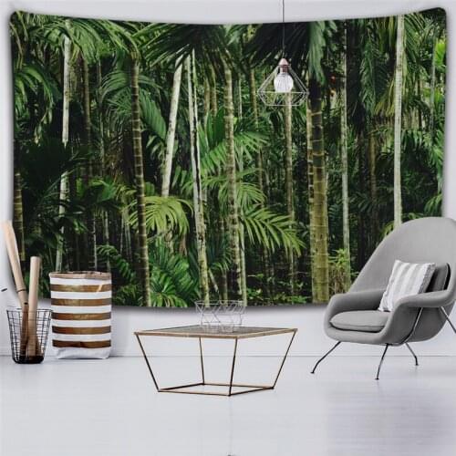 Green Shade Tree Tapestry Wall Hanging Sandy Beach Picnic Rug Camping Tent Sleeping Pad Home Decor Bedspread Sheet Wall Cloth