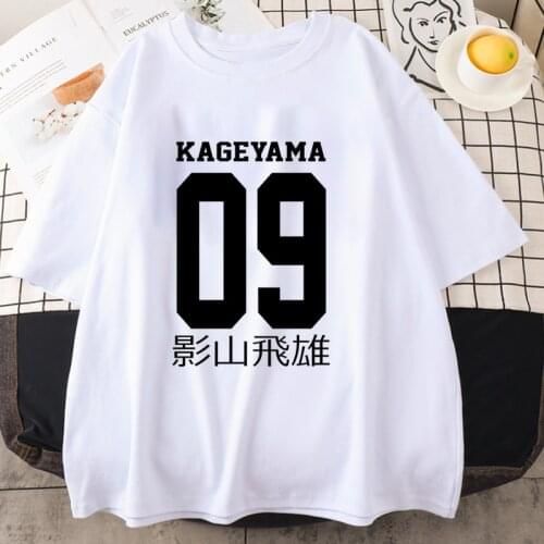 Anime Women T-shirt Summer Print Haikyuu Kageyama Fashion Popular Street Short Sleeve T-shirts Female Woman Anime T-shirt Lothes