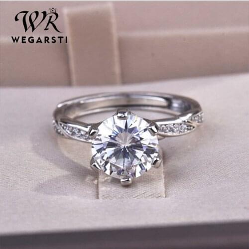 WEGARSTI Wedding Engagement Rings For Women Zirconia White Gold Color Fashion Jewelry Female Ring Bijoux Bague Wholesale
