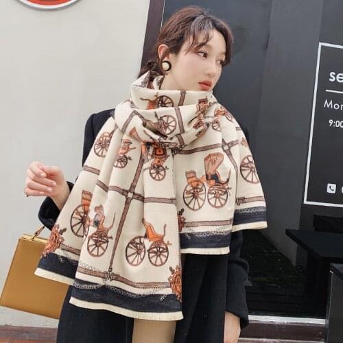 Women Luxury Winter Scarf 2021 Brand Animal Print Cashmere Pashmina Lady Shawls Wraps Thick Stoles Warm Scarves Bufanda NEW