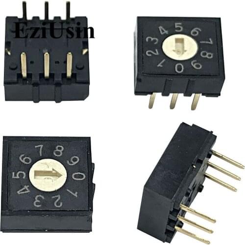 0-9 10 Rotary Coding Knob Switch DIP 6pins No Shank 3:3 PCB Switching RH3AF-10R-V-B 6P