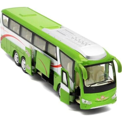 1:32 Alloy Car Models High Simulation City Bus Metal Diecasts Toy Vehicles Pull Back and Flashing and Musical
