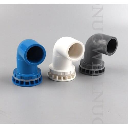 10pcs PVC Pipe Connectors I.D 20 25 32 40 50 mm Aquarium Fish Tank Elbow Drainage Tube Joints Drain Pipe Filter Fittings