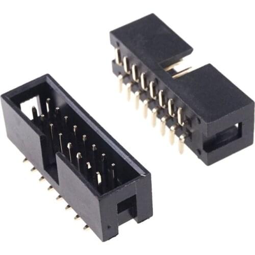 100 Pcs SMT 2.54MM 2x8 Pin 16 P Shrouded Box Header IDC Socket Straight Male 2 Rows 2.54 SMD PCB Reflow Solder