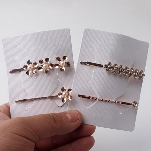 2Pcs/Set Styling Tools Women Hairpins Hair Accessories Metal Geometric Hair Pins Clips Pearl Girls Crystal Rhinestones Hairgrips