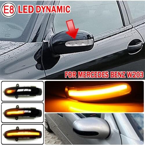 2pcs LED Dynamic Scroll Side Turn Signal Light Blinker Side Wing Mirror Indicator Lamp for Mercedes Benz C W203 T-Modell CL 203