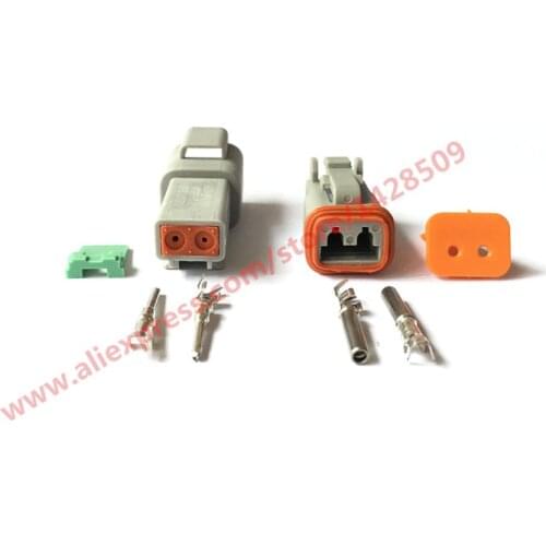 20 sets 2 Pin Female Male Waterproof Electrical Wire Connector Plug Deutsch Enhanced Seal Shrink Boot Adapter DT06-2S DT04-2P