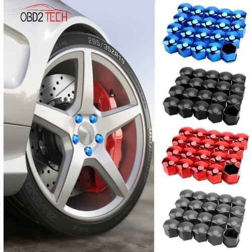 20 Pieces 17mm Car Wheel Nut Caps Anti-Rust Protection Covers Tyre Nut Bolt Exterior Decoration Car Styling Dust Proof Protector