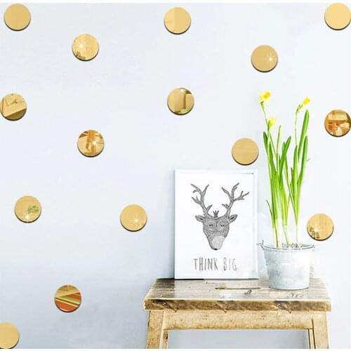 20pcs/50pcs 5cm Round 3D DIY Acrylic Mirror Wall Stickers Kids Children Room Mirrored Decorative Wall Art Decals Home Decor