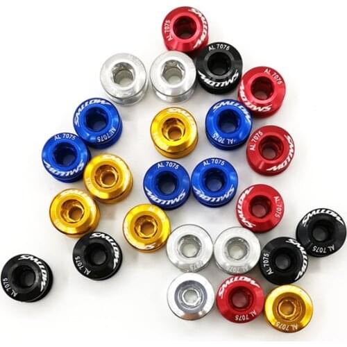 5PCS MTB Bicycle Chainwheel Screws Cycling Bike 7075 Aluminium Alloy Bolts Single/Double Dental Plate Nail Screws Crankset Screw