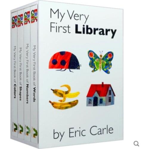 1-5 year 4 book/setMy Very First Library Childrens English picture Word recognition Combined concept paperboard hard page book
