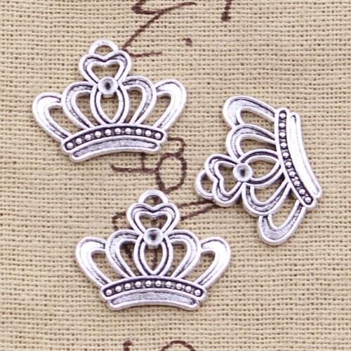 8pcs Charms imperial royal crown 22*18mm Antique Making pendant fit,Vintage Tibetan Silver,DIY bracelet necklace