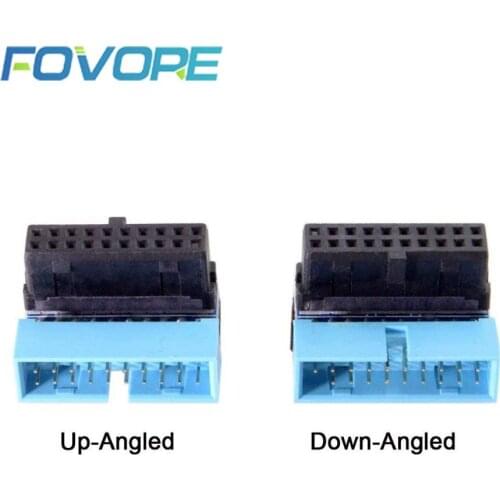 USB 3.0 20 pin Male to Female Extension Adapter USB 3 20pin Angled 90 Degree for Motherboard Mainboard
