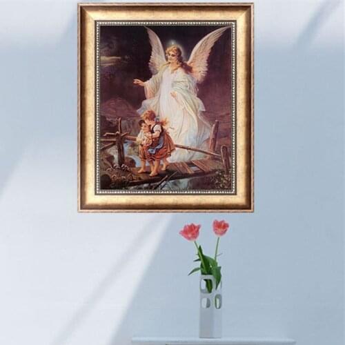 Guardian Angel DIY 5D Diamond Embroidery Painting Cross Stitch Craft Home Decor 37*30cm