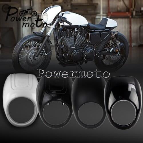 White 5.75" Headlight Fairing Front Fairing Cowl for Harley Sportster XL883 XL1200 XG500 XG750 Cafe Racer Custom Windscreen