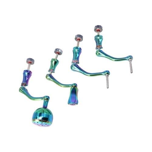 Colorful Metal Fishing Reel Handle Rocker Arm Fishing Reel Handle Folding Stainless Steel Handle Rocker Arm on For Spinning Reel