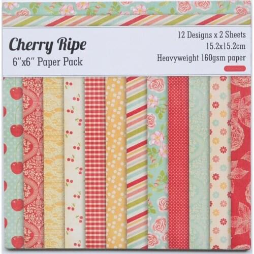 DIY Photo Album Cherry Decorative Scrapbooking Papers Crafts Art Card 6inches 24Sheets /pack