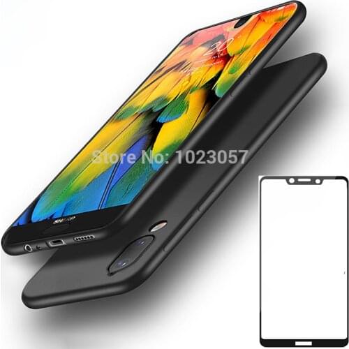 Global Version SHARP S3SHARP AQUOS S3 Case SHARP AQUOS S3 Case Black Soft Case with Black Full Tempered Glass For SHARP AQUOS S3