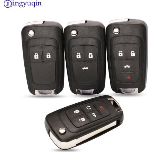 Jingyuqin Flip Folding Remote car Key Shell For Chevrolet Cruze Epica Lova Camaro Impala 2 3 4 5 Button HU100 Blade
