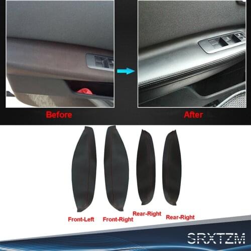 Microfiber Leather Front / Rear Door Panels Armrest Covers Protective Trim For Nissan QASHQAI J10 2007-2015