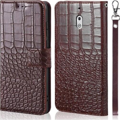 DOREXLON Crocodile texture Leather Case For Nokia 2 TA-1029 TA-1035 retro flip leather case For Nokia 2 wallet + card holder
