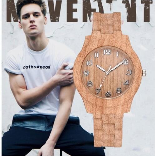 Retro Wood Texture Quartz Watch Arabic Numerals Alloy Dial Leather Belt 2021 Latest Men and Women Wristwatch Relogio Feminino
