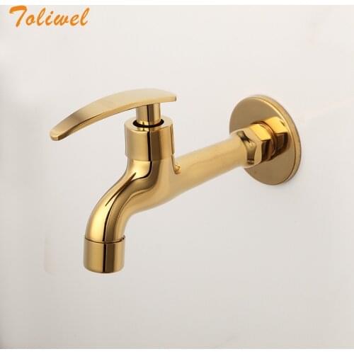Laundry Bathroom Wetroom Faucet Wall Mount Cold Water Faucet Sink Tap Spigot Bibcocks Water tap Gold Color