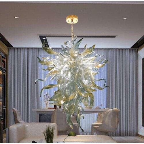 CE UL Certificate Leave Shape Blown Glass Chandelier Turkish Style Custom Light Decoration
