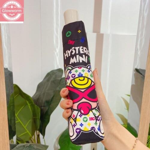 TEDDY BLACK SUPER PACIFLE MINI TRIFLE AUTO OPENING AND CLOSED BLACK TAPE SUN-SHIELDING SUN-SHIELDING UV-SHIELDING UMBRELLA