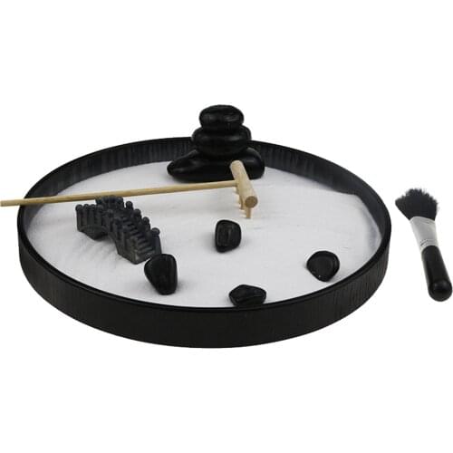 Mini Zen Garden Sand Tray Kit Table Figurines Ornament Stress Relief Micro Landscape Home Tabletop Office Desktop Decor