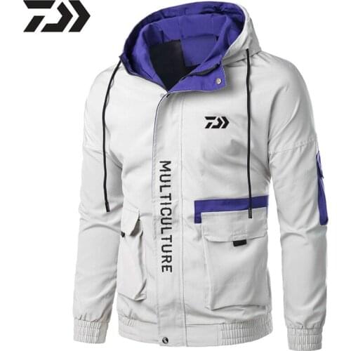 Daiwa Fishing Clothing Hooded Men Jacket Waterproof Quick-Drying Coat Fishing Shirt For Hiking Cycling Fishing Clothes Pesca